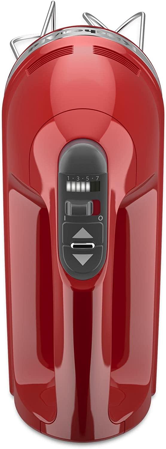 KitchenAid KHM7210ER 7-Speed Digital Hand Mixer with Turbo Beater II Accessories and Pro Whisk - Empire Red