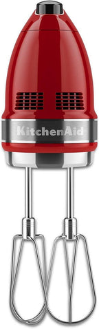 KitchenAid KHM7210ER 7-Speed Digital Hand Mixer with Turbo Beater II Accessories and Pro Whisk - Empire Red