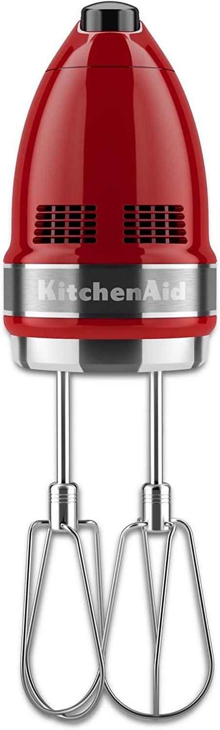 KitchenAid KHM7210ER 7-Speed Digital Hand Mixer with Turbo Beater II Accessories and Pro Whisk - Empire Red
