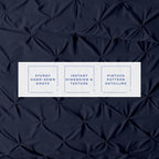 Kotton Culture Oversized King Pinch Duvet Cover 3 Piece 1000 Thread Count Egyptian Cotton Breathable All Season with Zipper &amp; Corner Ties Soft Comforter Cover (Oversized King - Navy Blue)