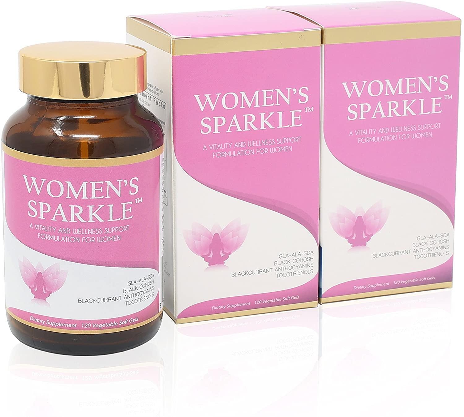 Multi Menopause Relief with Four Efficacy Pillars of GLA/ALA Fatty Acids/Blackcurrant Extract/Black Cohosh/Tocotrienols/Mood Swings/Sleep Disturbances/Anxiety/Hot Flashes/Vegan
