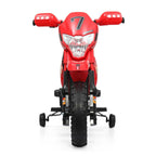 Kids Electric Ride On Cars, 6V Battery Powered Electric Motorcycle Toy for Kids to Ride, Multi Function Ride-On Car for Children Child, w/Training Wheels