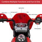 Kids Electric Ride On Cars, 6V Battery Powered Electric Motorcycle Toy for Kids to Ride, Multi Function Ride-On Car for Children Child, w/Training Wheels