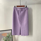 pencil skirt with elegant belt