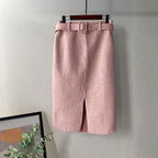 pencil skirt with elegant belt