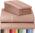 LuxClub 6 PC King Size Sheet Set Bamboo Sheets Deep Pockets 18" Eco Friendly Wrinkle Free Cooling Sheets Machine Washable Hotel Bedding Silky Soft - Pearl Pink King