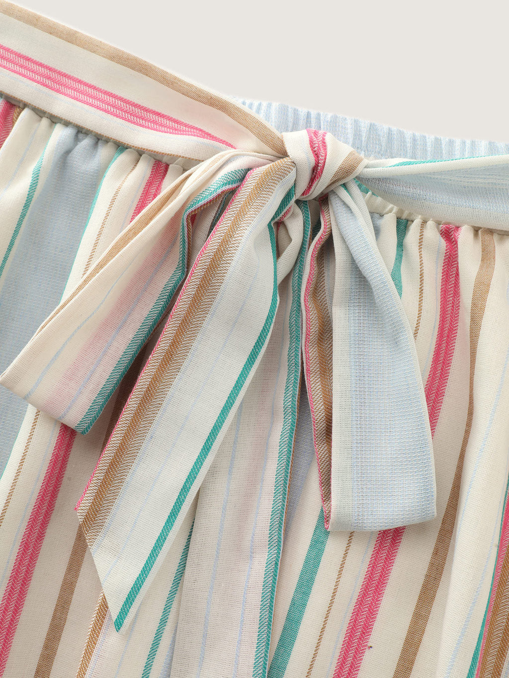 Colorful Striped Print Waist-Tie Maxi Skirt