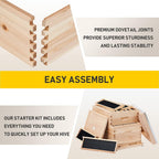 CREWORKS Bee Hive, Beehive Bee Box with 10 Medium &10 Deep Honeycomb Foundation Frames, Bee Keeping Supplies Starter Kit for Beginners, 2 Layer Langstroth Beehive Honey Bee House Bee Hives