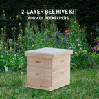 CREWORKS Bee Hive, Beehive Bee Box with 10 Medium &10 Deep Honeycomb Foundation Frames, Bee Keeping Supplies Starter Kit for Beginners, 2 Layer Langstroth Beehive Honey Bee House Bee Hives