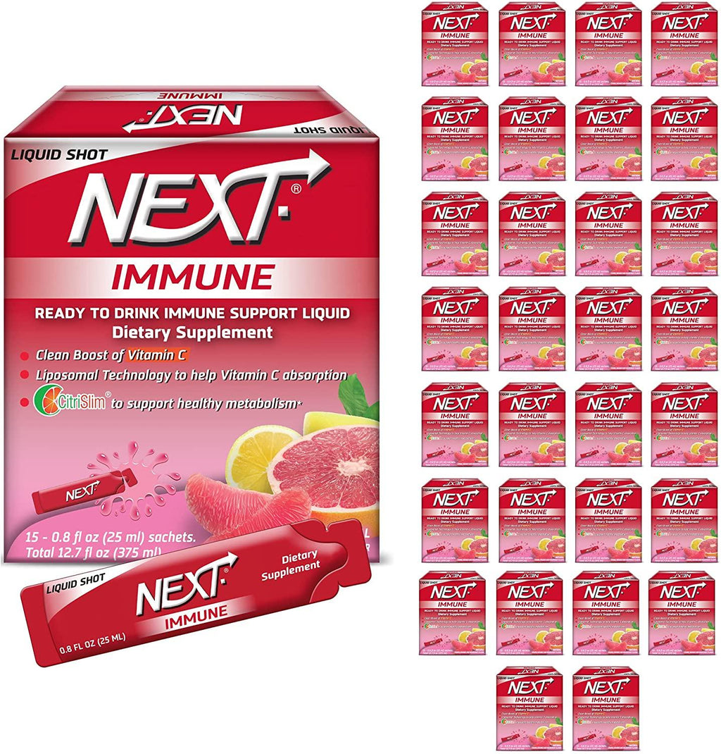 NEXT Immune Support Vitamin C Liquid Shot, 15 Count - Pack of 30
