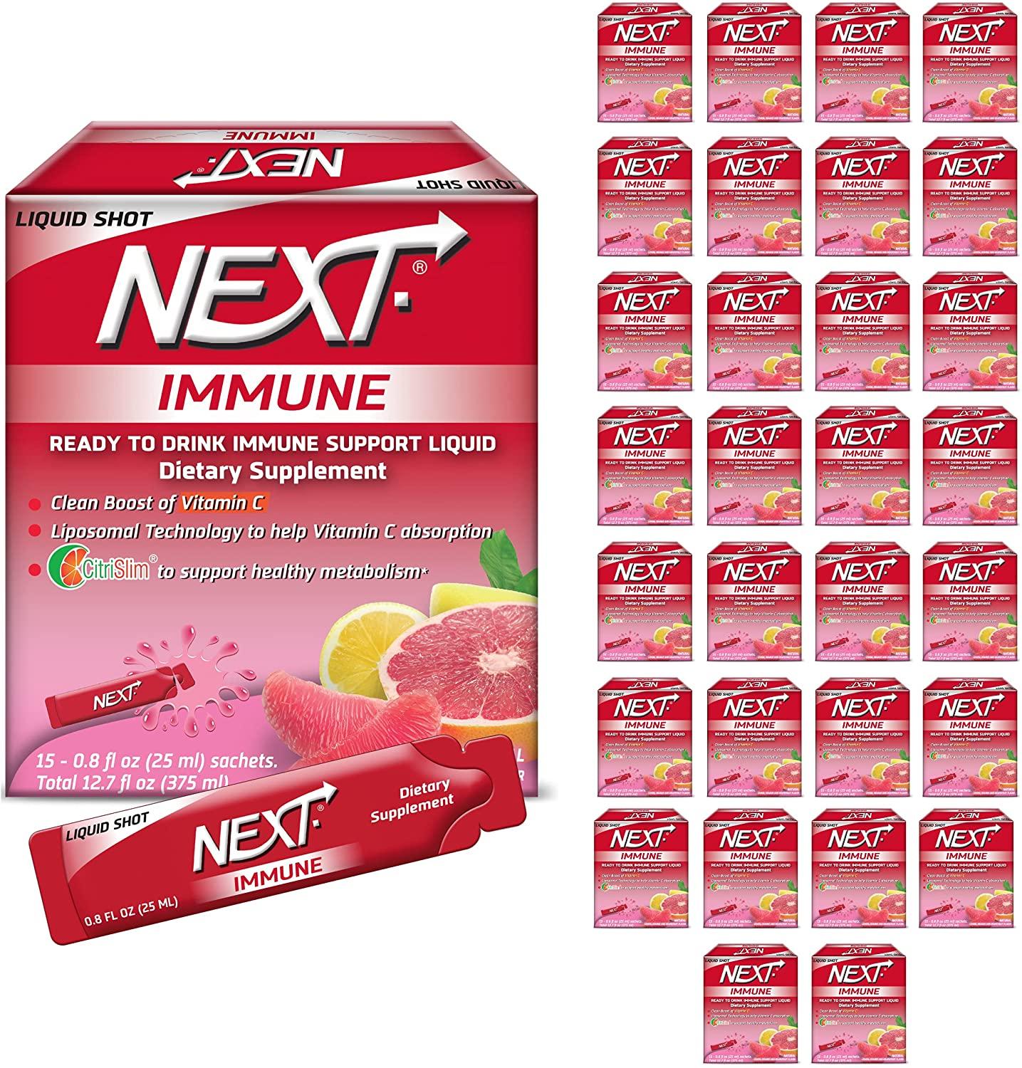 NEXT Immune Support Vitamin C Liquid Shot, 15 Count - Pack of 30