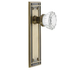 Mission Plate 2-3/8 in. Backset Antique Brass PassaHall/Closet Crystal Glass Door Knob