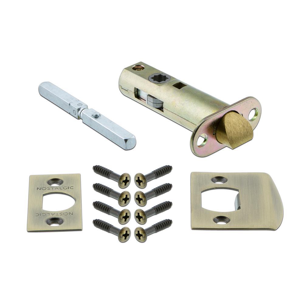 Mission Plate 2-3/8 in. Backset Antique Brass PassaHall/Closet Crystal Glass Door Knob