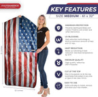 Autoamerics 1-Piece Windshield Sun Shade Grunge American Flag - 3 USA  - Foldable Car Front Window Sunshade for Most Sedans SUV Truck - Blocks Max UV Rays and Keeps Your Vehicle Cool - Medium
