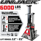 Power 3 Ton All-in-One Hydraulic Bottle Jack and Jackstand in One Unit, Compact, Wide Base, 11- 21 Inch Range, Eliminates Jackstands, for Unibody, Trucks, SUVs, RVs, Cars, Trailers, ASME - 620471