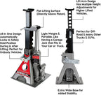 Power 3 Ton All-in-One Hydraulic Bottle Jack and Jackstand in One Unit, Compact, Wide Base, 11- 21 Inch Range, Eliminates Jackstands, for Unibody, Trucks, SUVs, RVs, Cars, Trailers, ASME - 620471