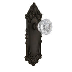 Victorian Plate 2-3/4 in. Backset Oil-Rubbed Bronze PassaHall/Closet Crystal Glass Door Knob