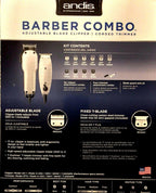 ANDIS BARBER COMBO   T OUTLINER TRIMMER SILVER UPC, 040102663253 MADE IN USA