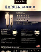 ANDIS BARBER COMBO   T OUTLINER TRIMMER SILVER UPC, 040102663253 MADE IN USA