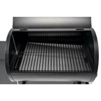 Outdoor Pellet Grill Porcelain Coated Steel 2-Wheels Barrel Black