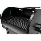 Outdoor Pellet Grill Porcelain Coated Steel 2-Wheels Barrel Black
