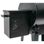 Outdoor Pellet Grill Porcelain Coated Steel 2-Wheels Barrel Black