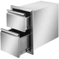 13WX20.5H Outdoor Kitchen BBQ Island Drawer  Steel Double Access Drawer