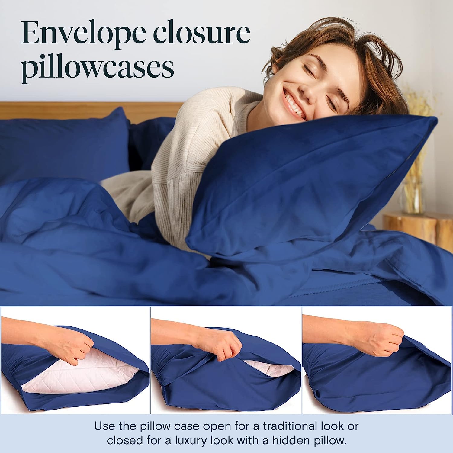 LuxClub Twin XL Sheets Set - Soft Kids Twin Bed Sheets for Boys and Girls, 4 PC Deep Pockets 18" Eco Friendly Wrinkle Free Fitted Sheets Machine Washable Hotel Bedding Silky Soft- Navy Twin XL
