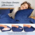 LuxClub 6 PC Full Size Sheet Set Bamboo Sheets Deep Pockets 18" Eco Friendly Wrinkle Free Cooling Sheets Machine Washable Hotel Bedding Silky Soft - Navy Full