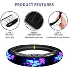 1pc Blue Butterfly Print Steering Wheel Cover