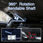 Upgraded Windshield Sun Shade, Car Sunshade with 360° Rotating Shaft, Umbrella Sun Shade Cover with Window Breaker, Suitable for Sedan, SUV, Pickup（Blue Sky）