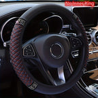 Bling Soft Faux Leather Car Steering Wheel Cover Non-Slip Heat And Cold Protector