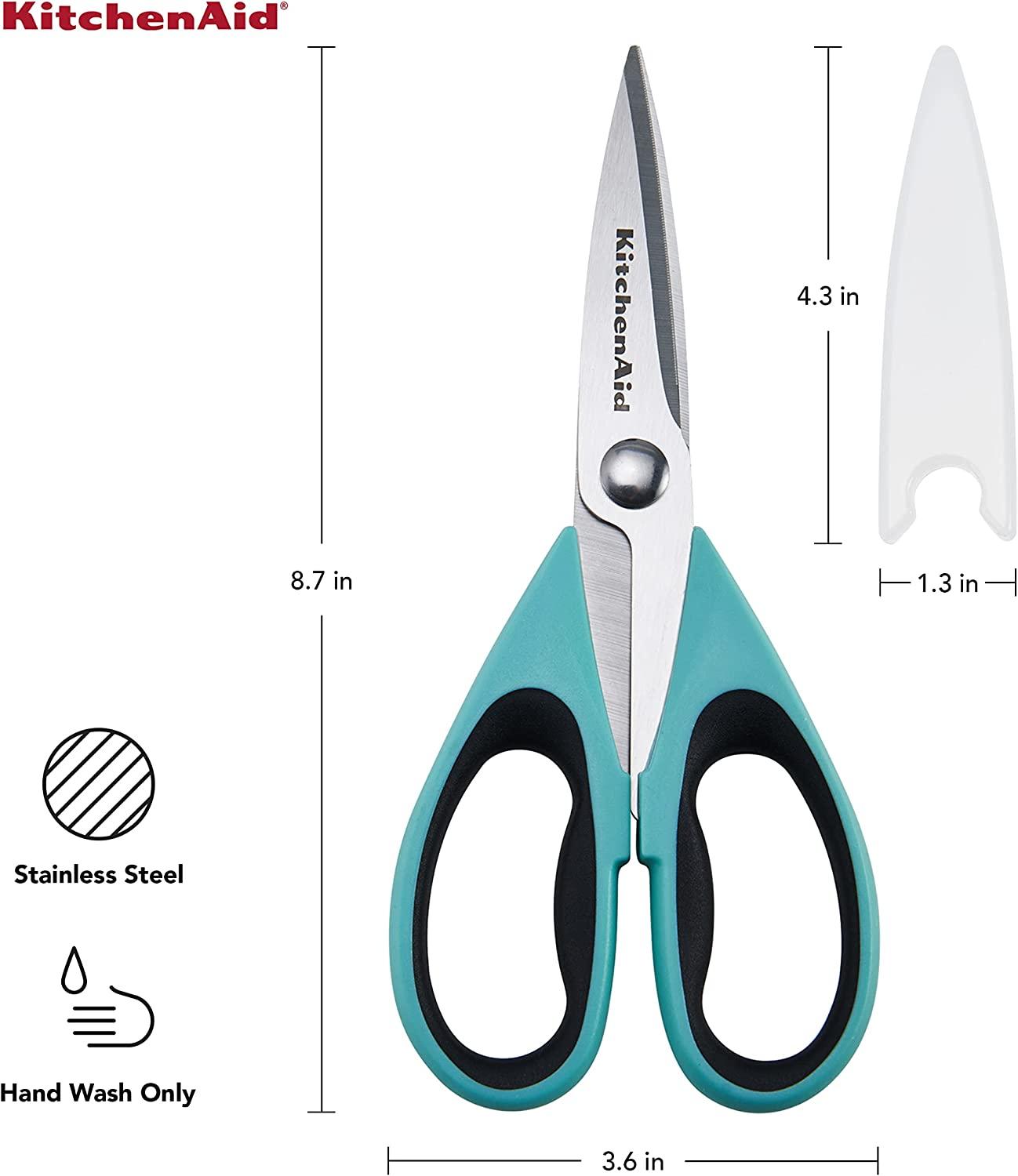 KitchenAid All Purpose Shears with Protective Sheath, 8.72-Inch, Aqua Sky