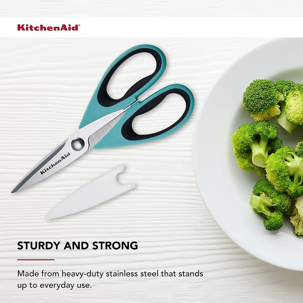 KitchenAid All Purpose Shears with Protective Sheath, 8.72-Inch, Aqua Sky