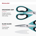 KitchenAid All Purpose Shears with Protective Sheath, 8.72-Inch, Aqua Sky