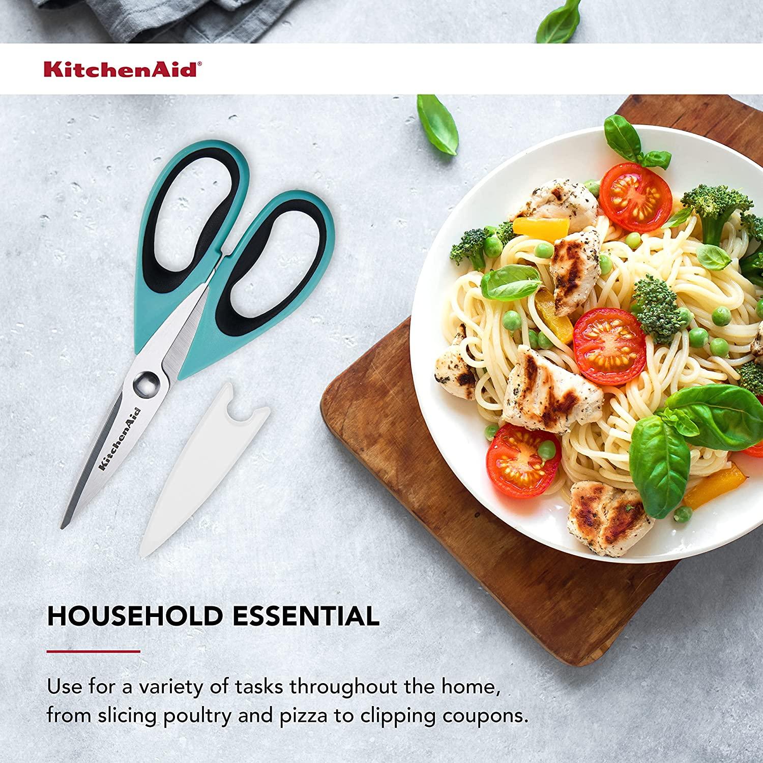 KitchenAid All Purpose Shears with Protective Sheath, 8.72-Inch, Aqua Sky