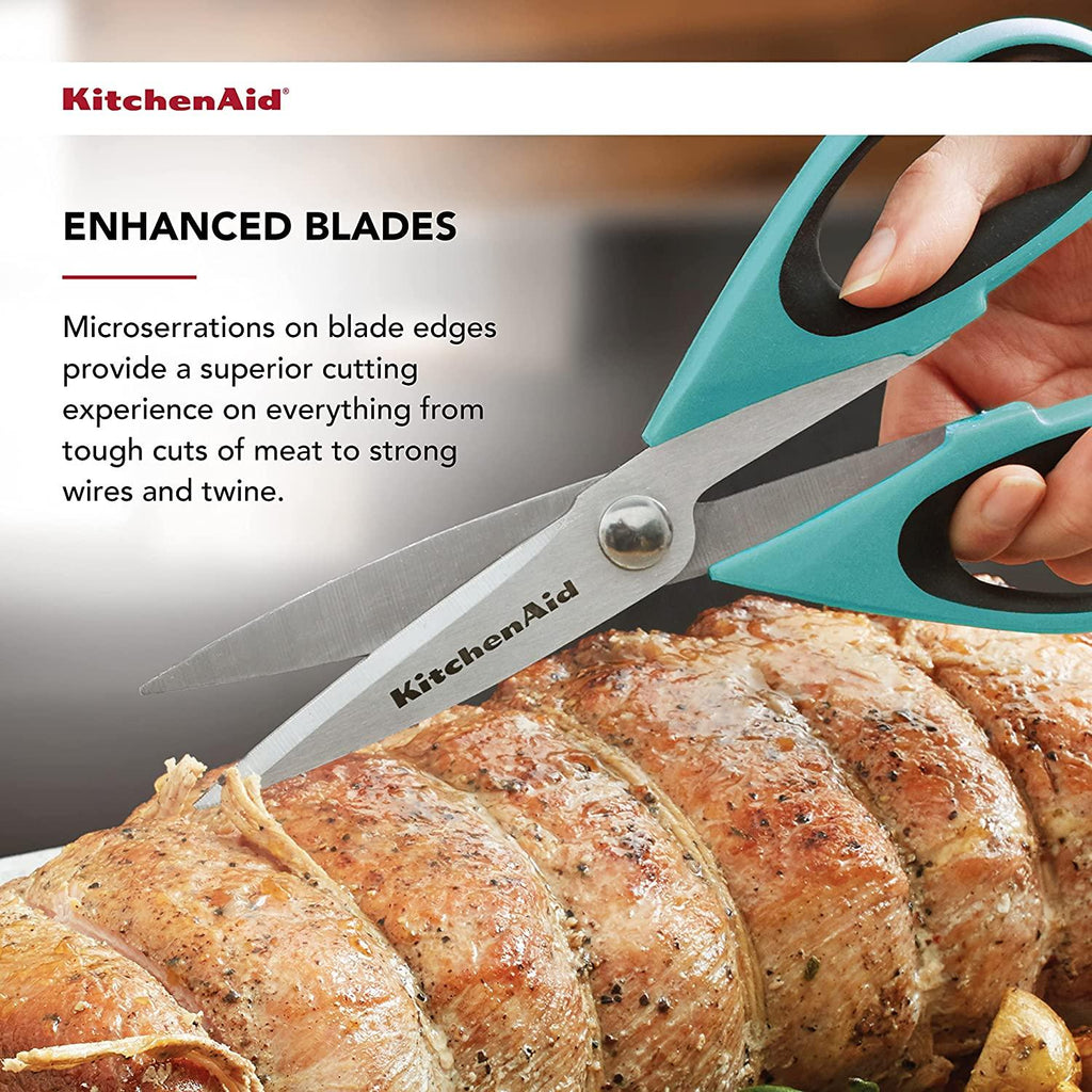 KitchenAid All Purpose Shears with Protective Sheath, 8.72-Inch, Aqua Sky