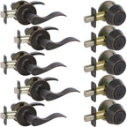 5-Bennett Edged Oil Rubbed Bronze Entry Door Levers and 5-Edged Oil Rubbed Bronze Sgl Cyl Deadbolts All Keyed Alike