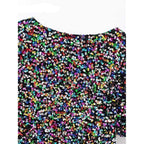 sequin stitching deep v short-sleeved