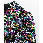 sequin stitching deep v short-sleeved