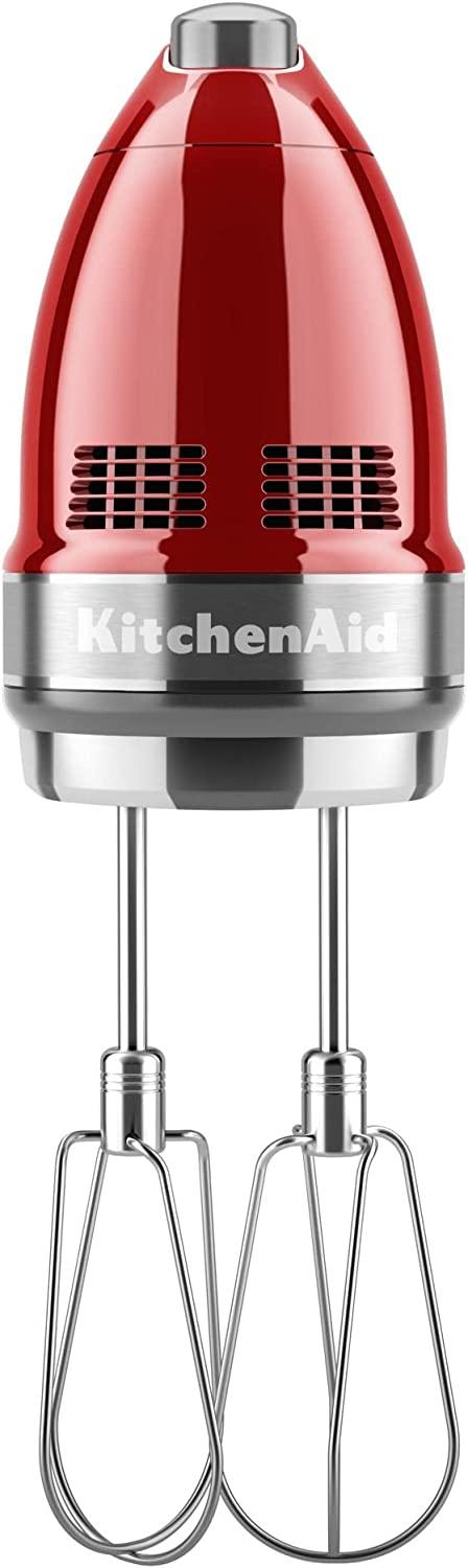 KitchenAid 9-Speed Digital Hand Mixer with Turbo Beater II Accessories and Pro Whisk - Candy Apple Red