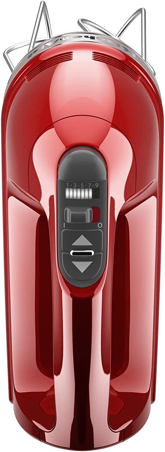 KitchenAid 9-Speed Digital Hand Mixer with Turbo Beater II Accessories and Pro Whisk - Candy Apple Red