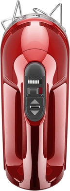 KitchenAid 9-Speed Digital Hand Mixer with Turbo Beater II Accessories and Pro Whisk - Candy Apple Red