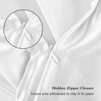 Silk Pillowcase for Hair and Skin, Mulberry Silk Pillow Cases Standard Size, Anti Acne Cooling Sleep Both Sides Natural Silk Satin Pillow Case Covers with Hidden Zipper, Gifts for Women Men, White