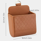 Car Air Vent Hanging StoraBox Mobile Phone Bag PU Leather Car Mobile Phone Holder Car Interior Accessories