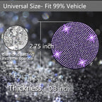 2pcs Bling Car Cup Holder Coaster, 2.75 inch Anti-Slip Shockproof Universal Fashion Vehicle Car Coasters Insert Bling Rhinestone Auto Automotive Interior Accessories for Women (2 pcs, Purple Violet)