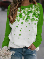 Women's Saint Patrick's Day Shamrock Print Casual Sweatshirt