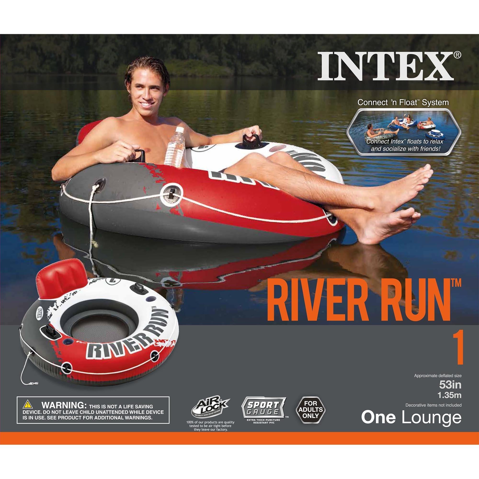 River Run 1 53" Inflatable Floating Water Tube Lake Raft, Red (24 Pack)