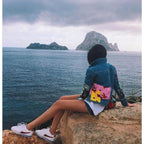 sequins patchwork cartoon jeans jacket