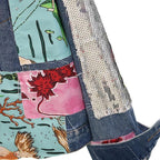 sequins patchwork cartoon jeans jacket